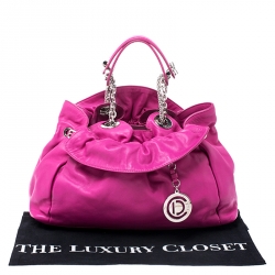 مملوكة مسبقًا حقيبة كتف كريستيان ديور لو ترنت جلد أروجوانية