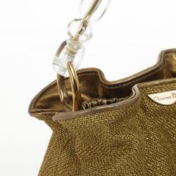 Pre Owned Christian Dior Metallic Beaded Handle Mini Hobo