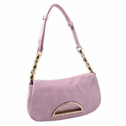 Pre Owned Dior Pink Satin Pochette Bag