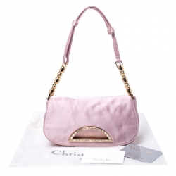Pre Owned Dior Pink Satin Pochette Bag