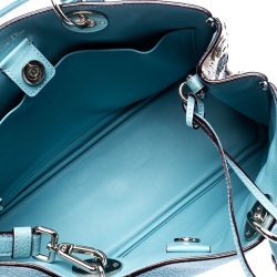 Pre Owned Dior Baby Blue Leather/Python and Sequins Medium Diorissimo Shopper Tote   