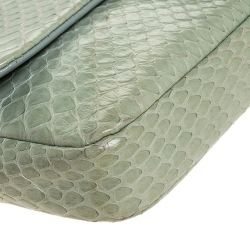 Pre Owned حقيبة ديور ميس ديور صغيرة قلاب جلد ثعبان أخضر