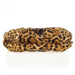 Pre Owned Dior Pony Hair Leopard Printed Jazz Club Shoulder Bag