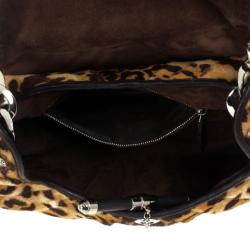 Pre Owned Dior Pony Hair Leopard Printed Jazz Club Shoulder Bag