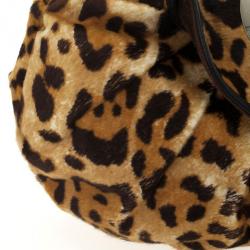 Pre Owned Dior Pony Hair Leopard Printed Jazz Club Shoulder Bag