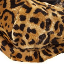 Pre Owned Dior Pony Hair Leopard Printed Jazz Club Shoulder Bag