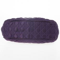 مملوكة مسبقًا Christian Dior Purple Charming Cannage Quilted Satin Doctor's Tote Bag