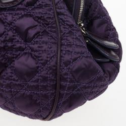 مملوكة مسبقًا Christian Dior Purple Charming Cannage Quilted Satin Doctor's Tote Bag