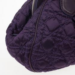 مملو كة مسبقًا Christian Dior Purple Charming Cannage Quilted Satin Doctor's Tote Bag