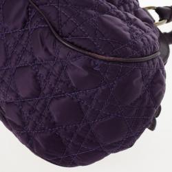 مملوكة مسبقًا Christian Dior Purple Charming Cannage Quilted Satin Doctor's Tote Bag