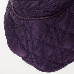 مملوكة مسبقًا Christian Dior Purple Charming Cannage Quilted Satin Doctor's Tote Bag