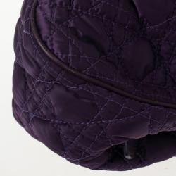 مملوكة مسبقًا Christian Dior Purple Charming Cannage Quilted Satin Doctor's Tote Bag