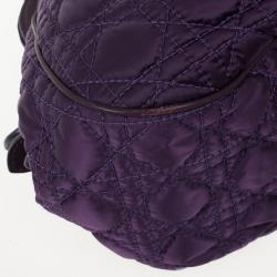 مملوكة مسبقًا Christian Dior Purple Charming Cannage Quilted Satin Doctor's Tote Bag