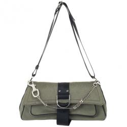 مملوكة مسبقًا Christian Dior Green and Black Small Dual Strap Shoulder Bag