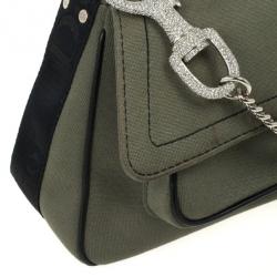 مملوكة مسبقًا Christian Dior Green and Black Small Dual Strap Shoulder Bag