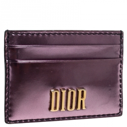 Pre Owned Dior Pink Leather Patent D-Fence Card Holder