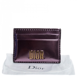 Pre Owned Dior Pink Leather Patent D-Fence Card Holder