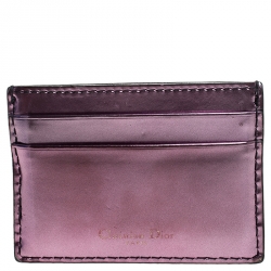 Pre Owned Dior Pink Leather Patent D-Fence Card Holder