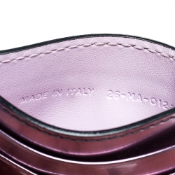 Pre Owned Dior Pink Leather Patent D-Fence Card Holder