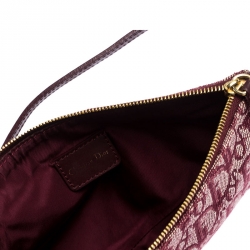 Pre Owned Dior Burgundy Diorissimo Canvas and Leather Saddle Bag