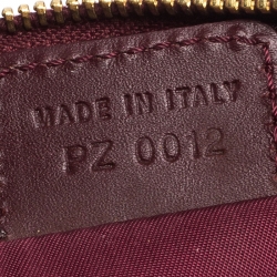 Pre Owned Dior Burgundy Diorissimo Canvas and Leather Saddle Bag