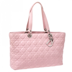 مملوكة مسبقًا حقيبة يد ديور جلد مبطن كاناج وردي