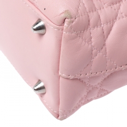 مملوكة مسبقًا حقيبة يد ديور جلد مبطن كاناج وردي