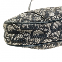 Pre Owned Dior Blue Diorissimo Canvas and Leather Saddle Bag