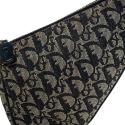 Pre Owned Dior Blue Diorissimo Canvas and Leather Saddle Bag