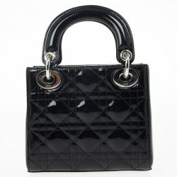 Christian Dior Black Patent Mini Lady Dior Bag