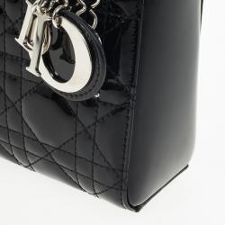 Christian Dior Black Patent Mini Lady Dior Bag