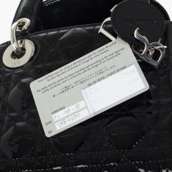 Christian Dior Black Patent Mini Lady Dior Bag