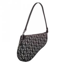 Pre Owned Dior Oblique Canvas Mini Saddle Bag