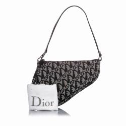 Pre Owned Dior Oblique Canvas Mini Saddle Bag