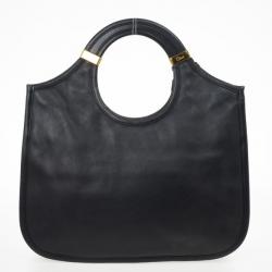 Pre Owned Dior Diorita Black Leather Medium Zipped Hobo