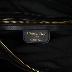 Pre Owned Dior Diorita Black Leather Medium Zipped Hobo