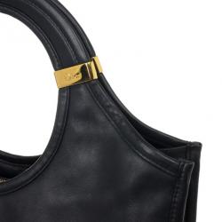 Pre Owned Dior Diorita Black Leather Medium Zipped Hobo