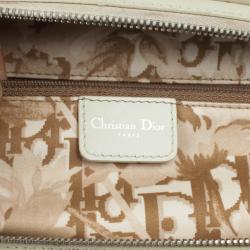 Pre Owned Christian Dior White Leather Medium Dior Detective Bag