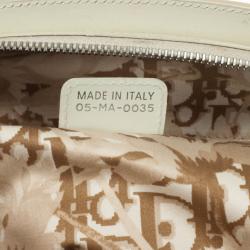 Pre Owned Christian Dior White Leather Medium Dior Detective Bag