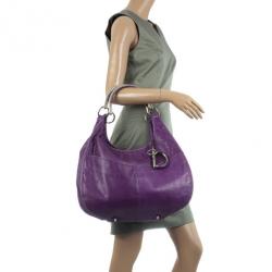 مملوكة مسبقًا Christian Dior Purple Python Medium 61 Hobo