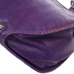 مملوكة مسبقًا Christian Dior Purple Python Medium 61 Hobo