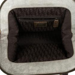 Pre Owned Christian Dior Python Grey Leather Boston Bag