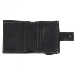 Pre Owned Dior Black Leather Saddle Compact Wallet