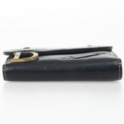 Pre Owned Dior Black Leather Saddle Compact Wallet