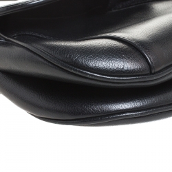 Pre Owned Dior Black Leather Double Saddle Shoulder Bag