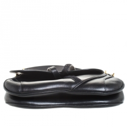 Pre Owned Dior Black Leather Double Saddle Shoulder Bag