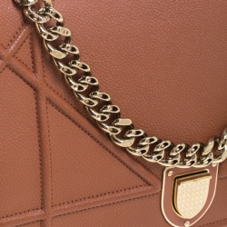 مملوكة مسبقًا Dior Copper Brown Leather Medium Diorama Shoulder Bag
