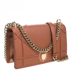 مملوكة مسبقًا Dior Copper Brown Leather Medium Diorama Shoulder Bag
