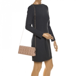 مملوكة مسبقًا حقيبة كلاتش ديور سلسلة ليدي ديور جلد ثعبان سوداء