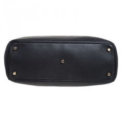 Pre Owned Dior Black Leather Medium Diorissimo Shopper Tote